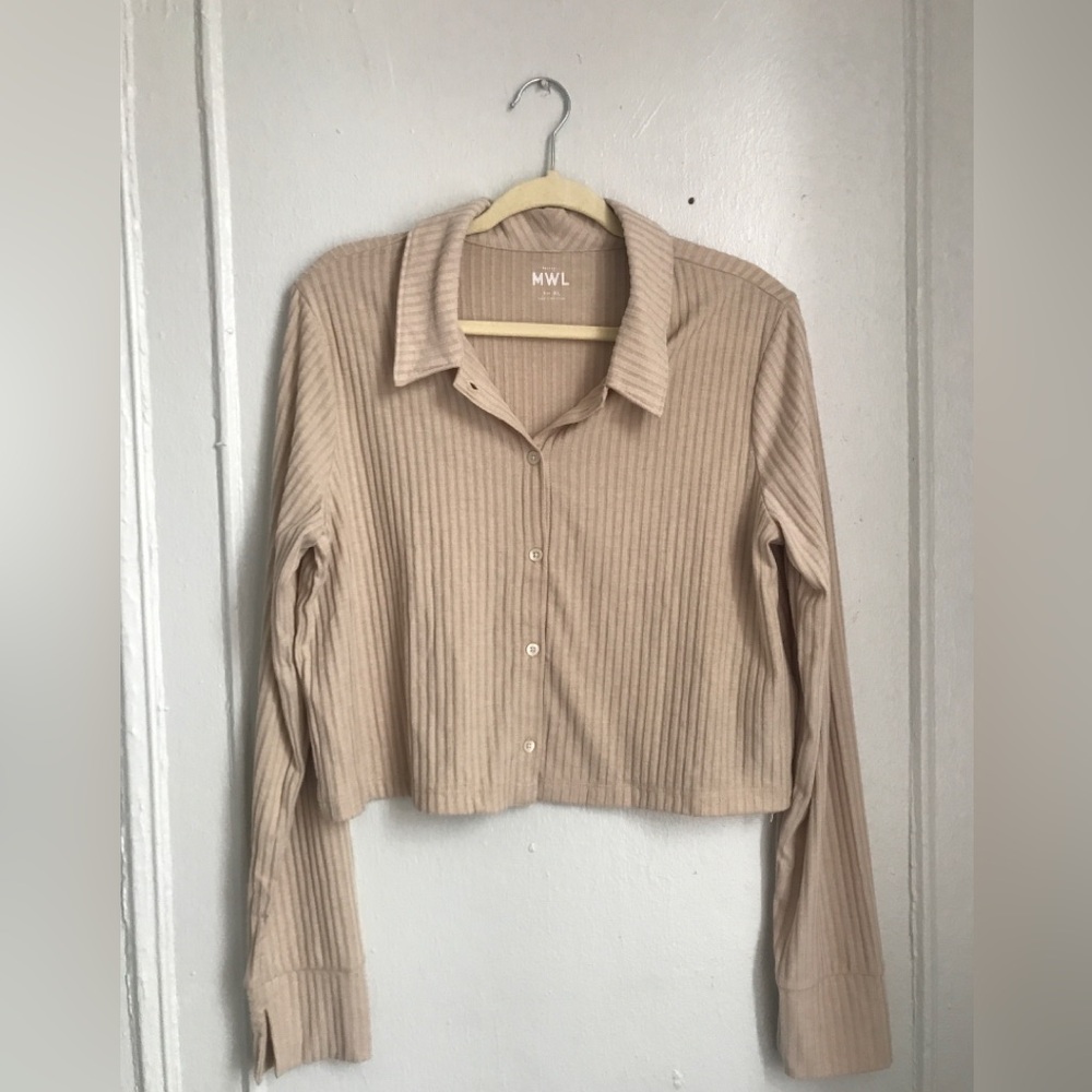 New Madewell Long Sleeve Ribbed Crop Cardigan Size XL